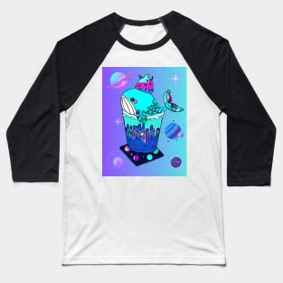 Galaxy Frappe Whale (purple/blue) Baseball T-Shirt